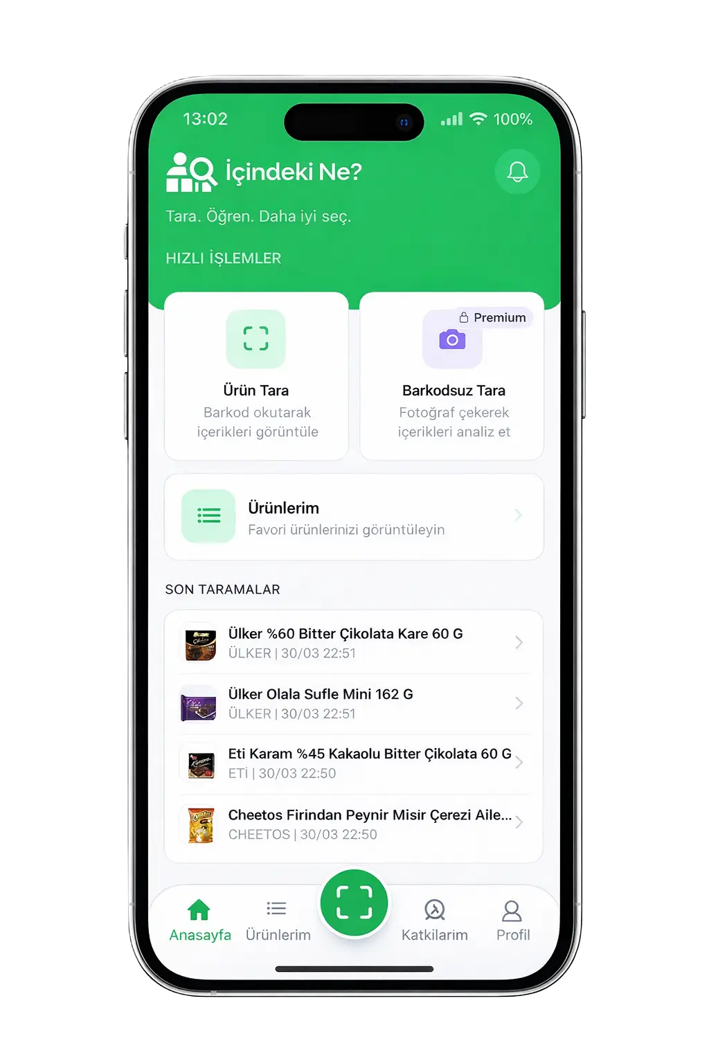 İçindeki Ne? ana ekranı